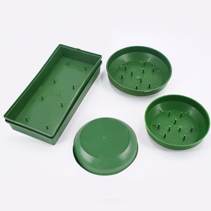 Long Rectangle Plastic Flower Mud Tray Wedding Car Decoration Meeting Arrangement Fixed Tray Round Flower Needle Board Box