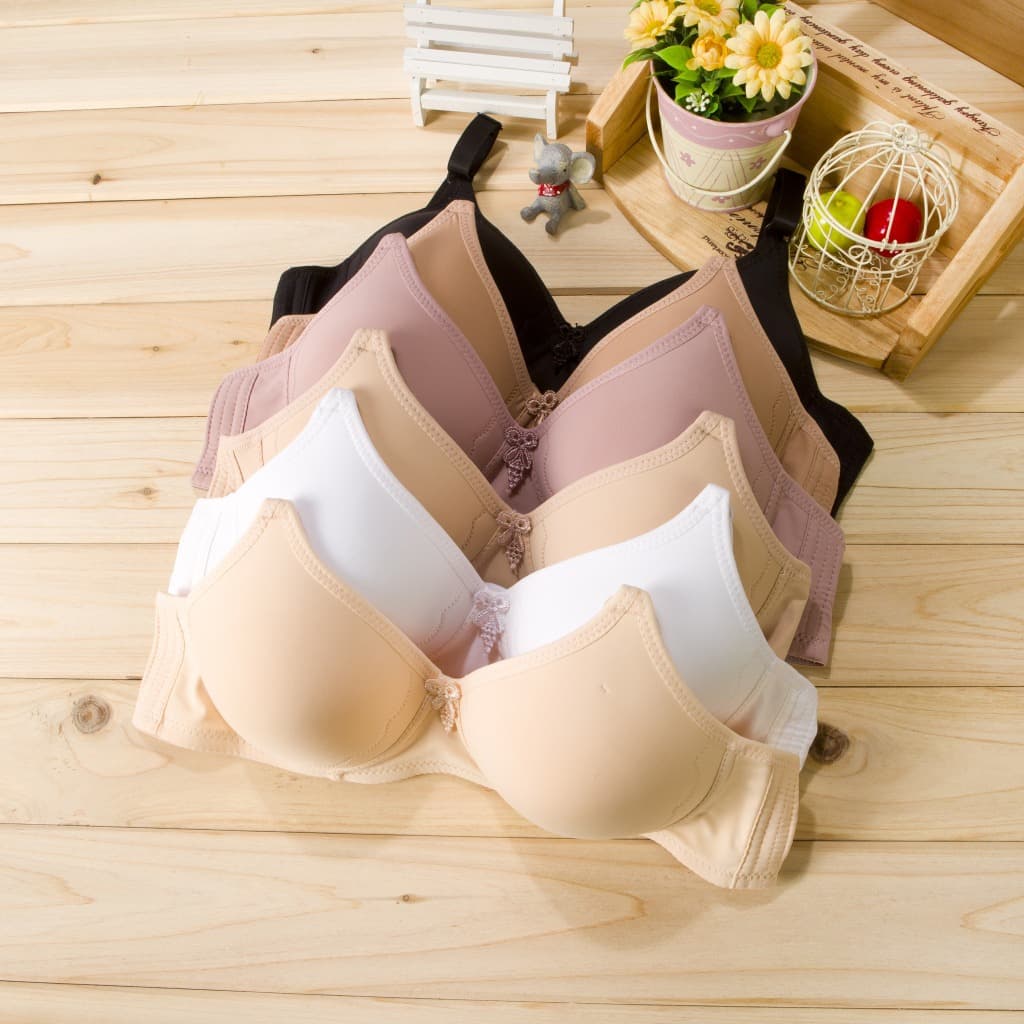 Cross-border Plus Size Wirefree Bra for Middle-aged and Elderly Mothers Solid Color Thin Cup B Cup Source Factory