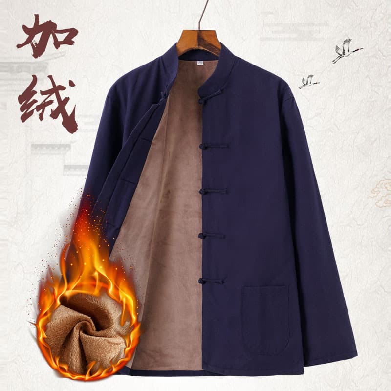 Winter cotton Tang suit men's cotton jacket middle-aged and elderly men's clothing Chinese style Chinese stand collar Hanfu jacket casual new Chinese style