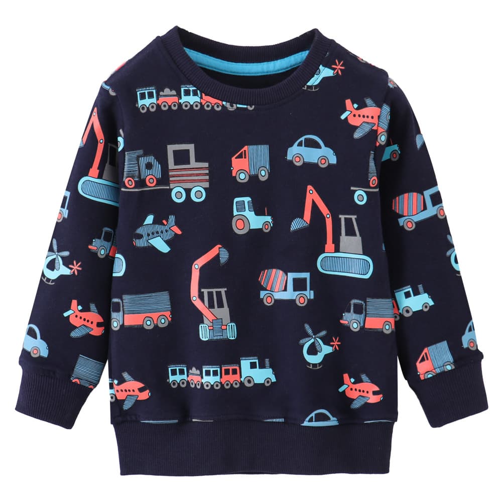 European and American Style Children's Autumn and Winter Cotton Long Sleeve Boys' Sweatshirt Top, Kids' Long Sleeve Terry Cloth Sweatshirt