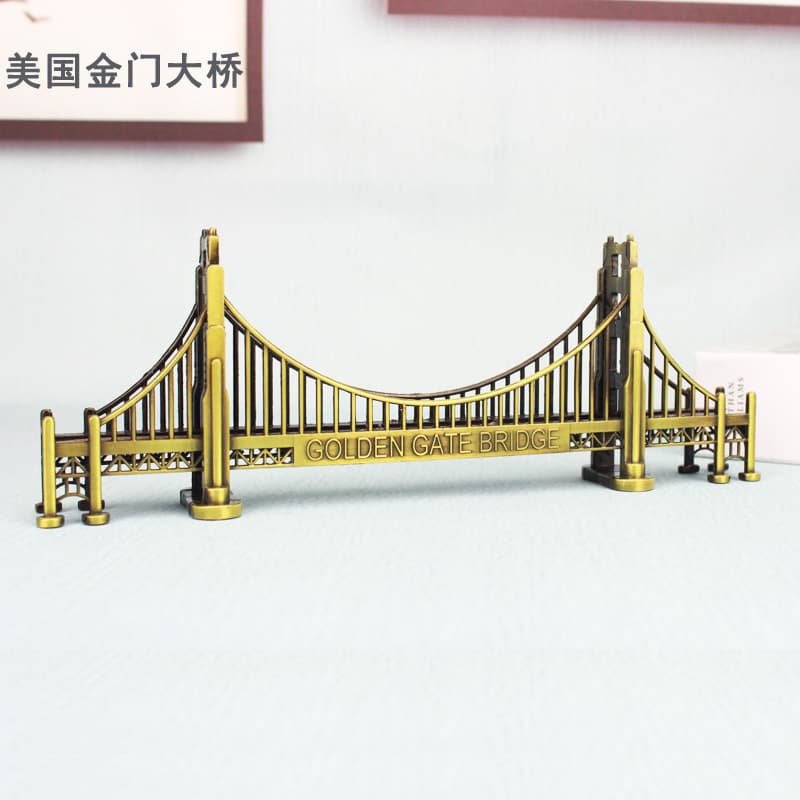 San Francisco Golden Gate Bridge Model Metal Crafts Decorative Tourism Souvenir Ornaments Office Culture Metal Artifacts
