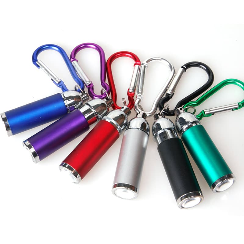 Mini zoom carabiner bright flashlight with battery keychain LED mini gift flashlight