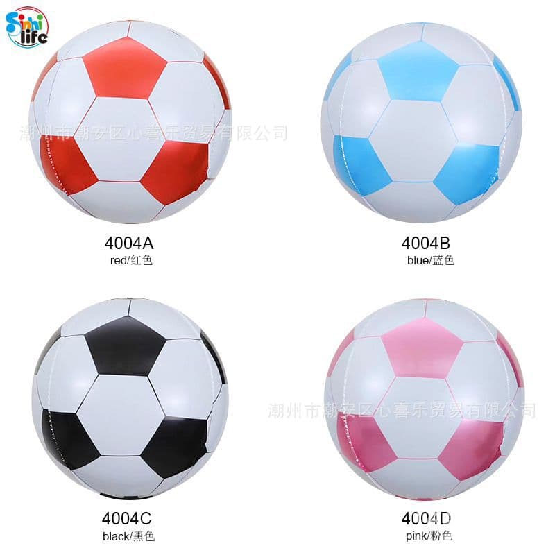 In Stock Cross-Border Direct Supply 22-Inch 4D Soccer Aluminum Film Balloons for Game Party Mall Decoration