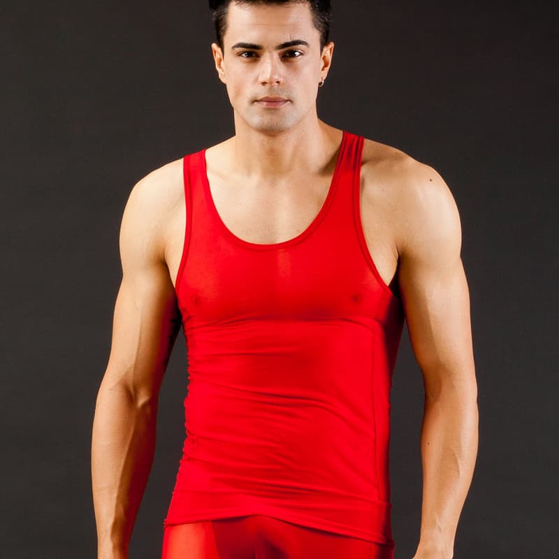 Genuine goods WJ men's vest nylon mesh thin fashion simple home comfortable breathable vest 1004BX