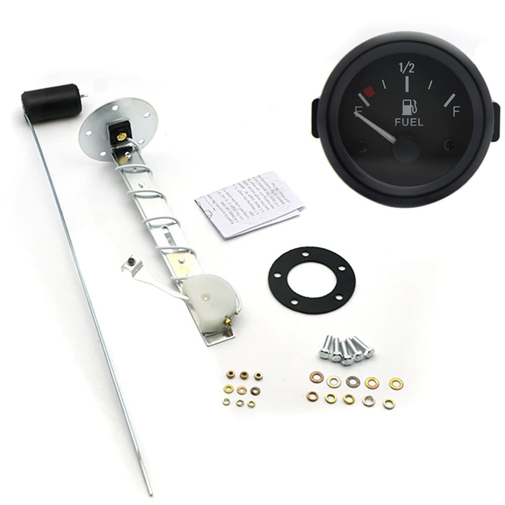 2-inch 52MM Black Face Pointer Fuel Gauge with Fuel Float, Vehicle Meter, Custom Car Meter