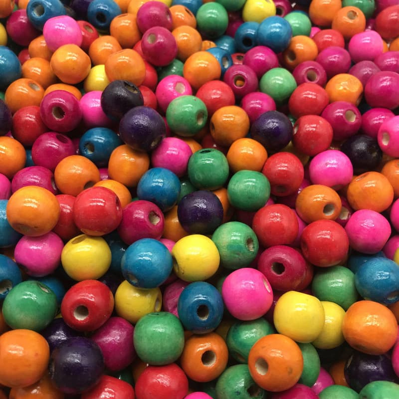 Colorful Round Wooden Beads Diy Stringing Beads For Children's Basket Accessories Eco-friendly 4-20mm Loose