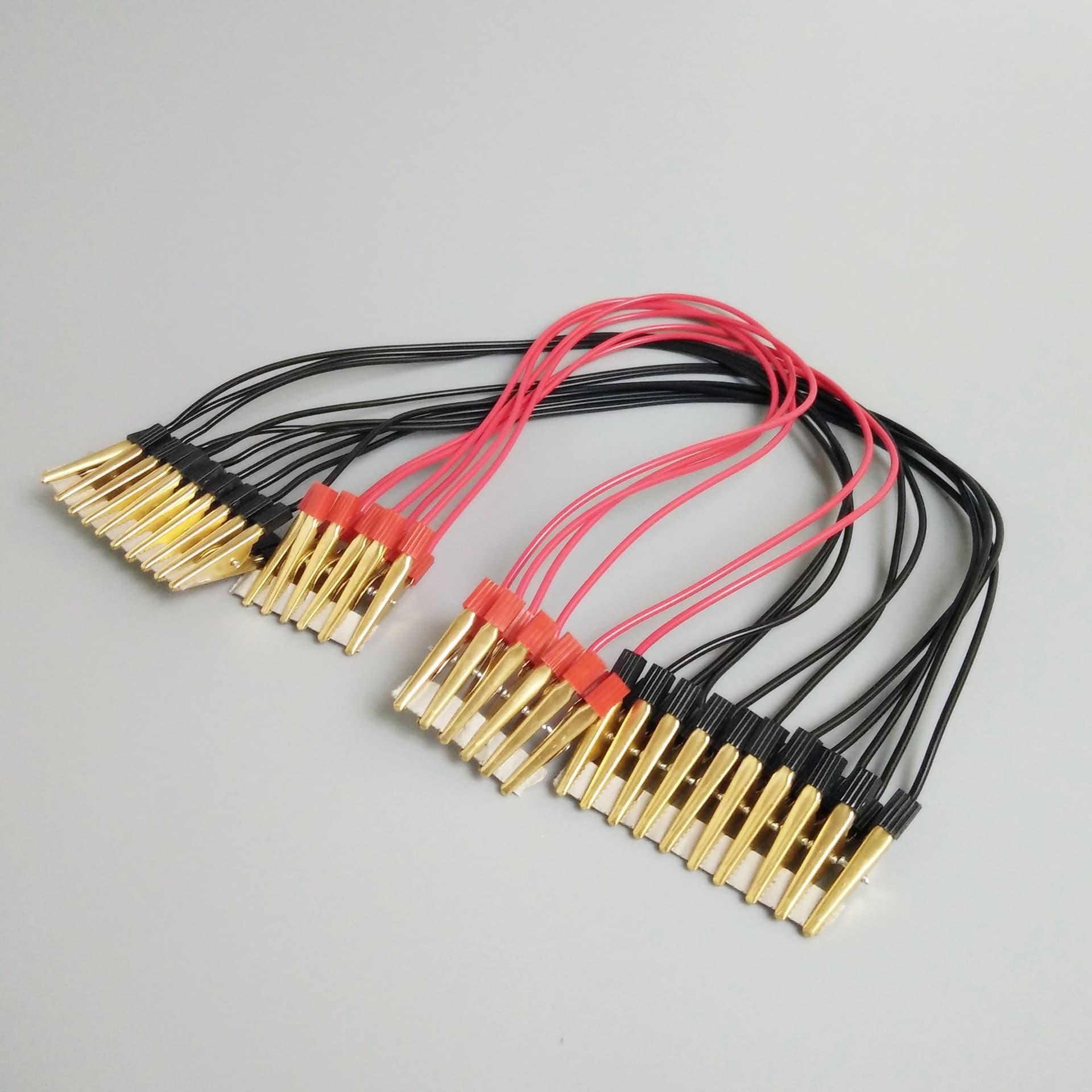 Double-Ended Copper Alligator Clip Wires for Physics Electrical Circuit Experiments, 0.5mm² 28-Strand 40cm Connection Wire with Soldering