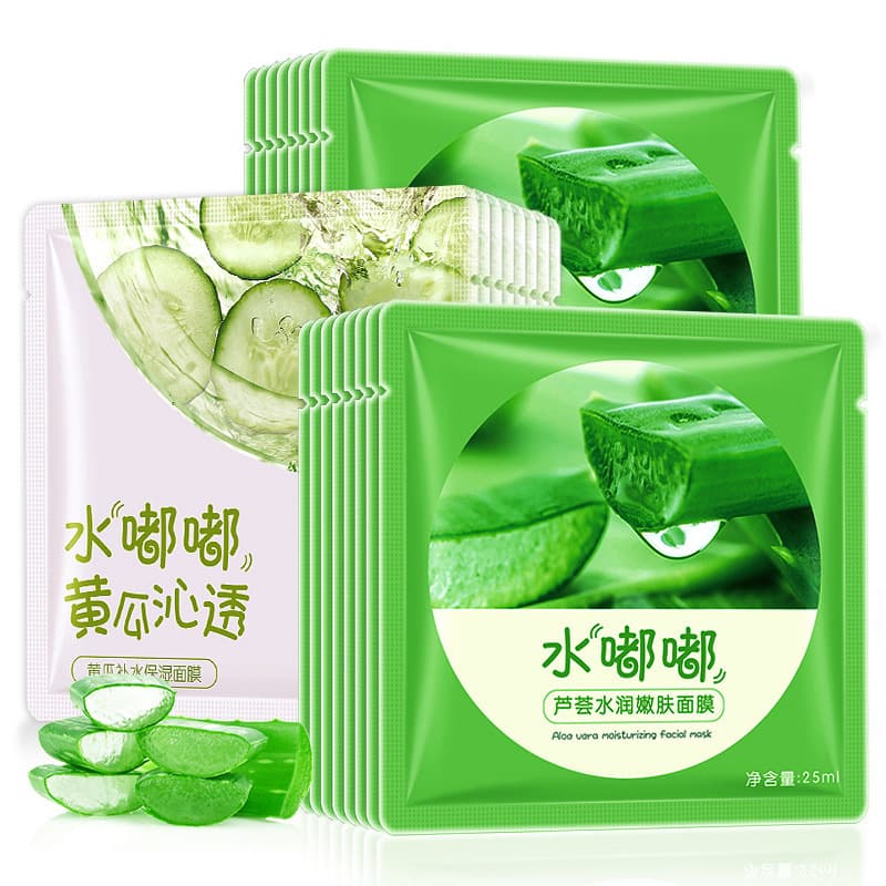 Lizeea Aloe Vera Mask Moisturizing Brightening Shrink Pores Cucumber Mask Skincare Hydrating Mask Wholesale