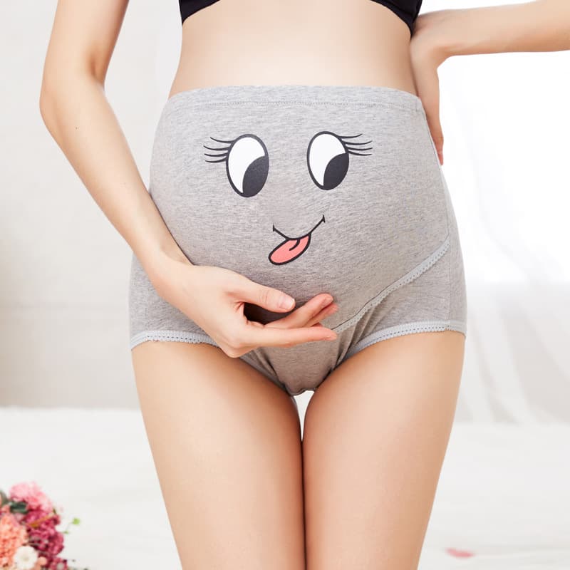 Maternity Underwear Pure Cotton Breathable High-Waist Adjustable Belly Support Cute Cartoon Pattern Pregnancy Seamless Belly Support Factory