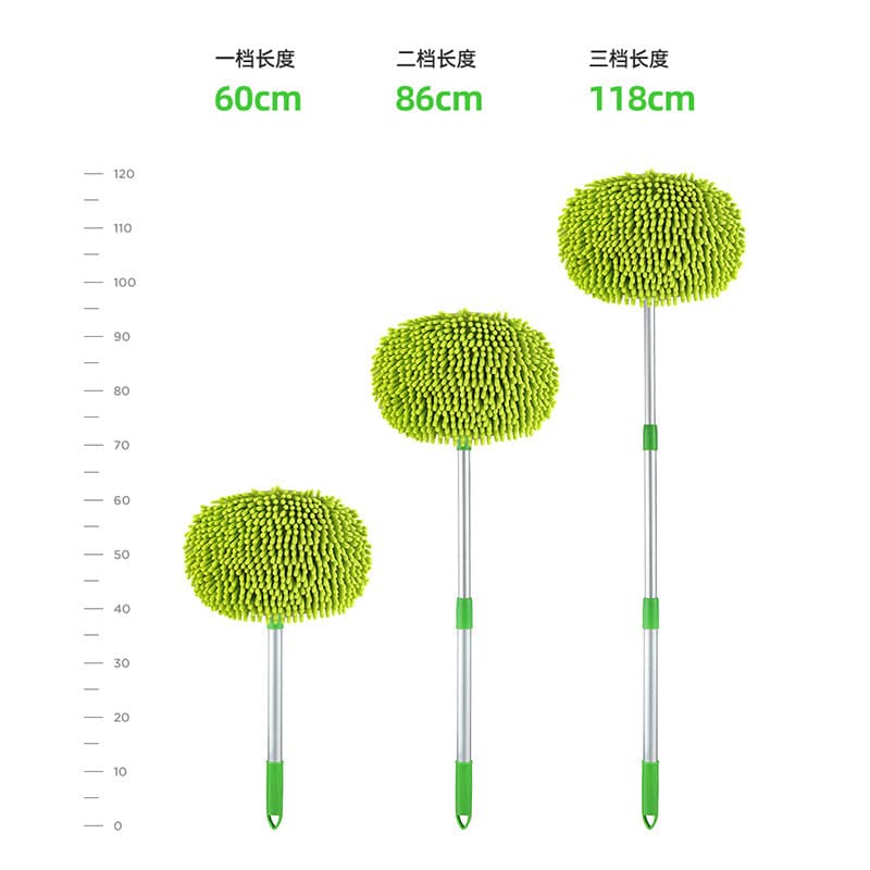 Factory Direct Chenille 3-Section Telescopic Car Wash Brush Soft Bristle Cleaning Car Washing Tool