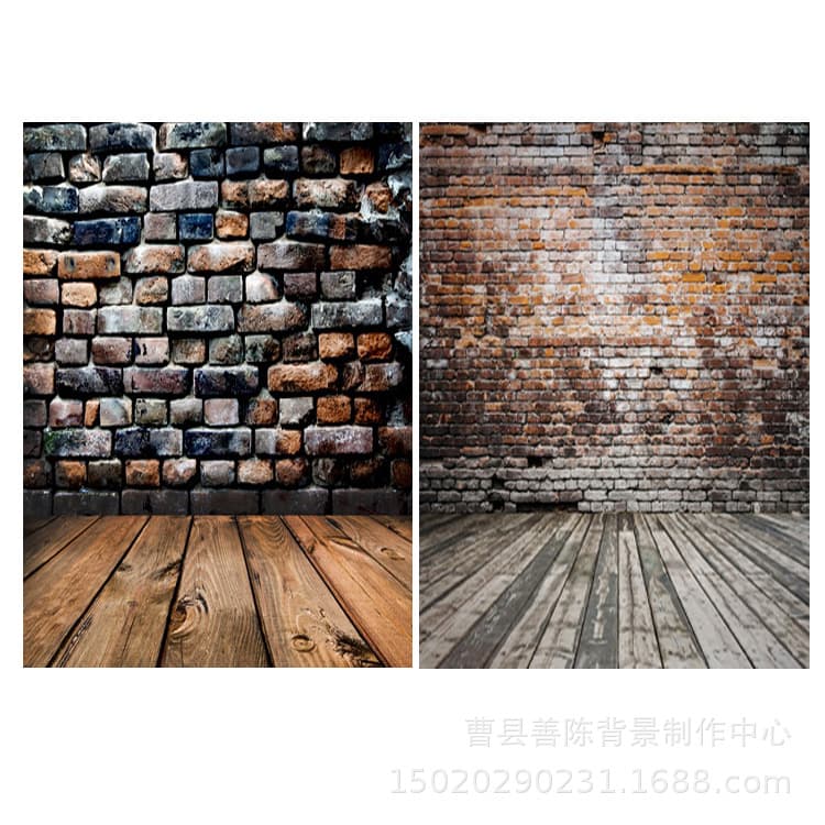 Photography Simulation Wooden Plank Wall Background Cloth Brick Wall Vintage Photo Studio Newborn Photography Backdrop Hanging Cloth
