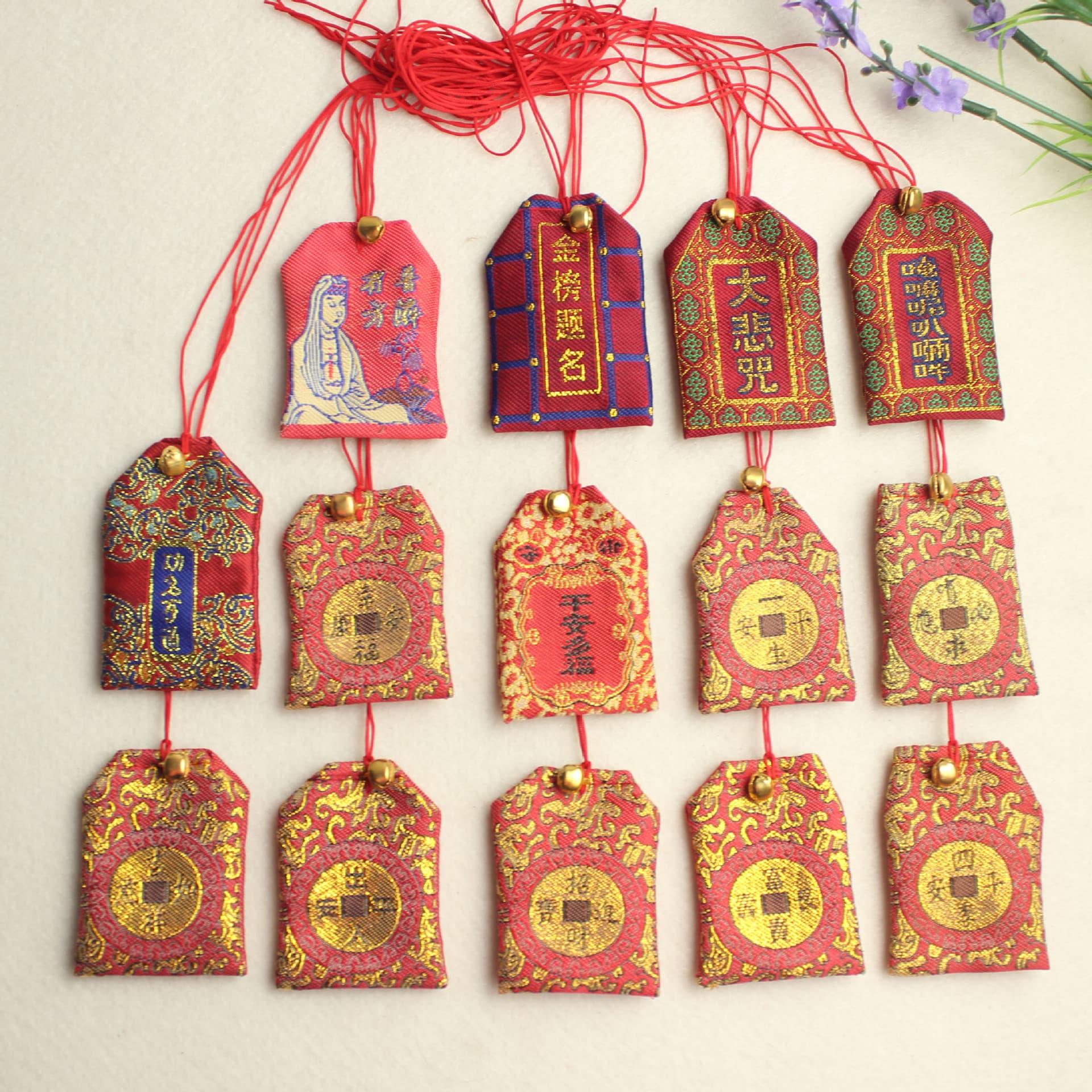 Scripture Small Fortune Bag with Lengyan Charm Sutra Portable Edition, 16 Styles Available, Factory Direct Wholesale Price