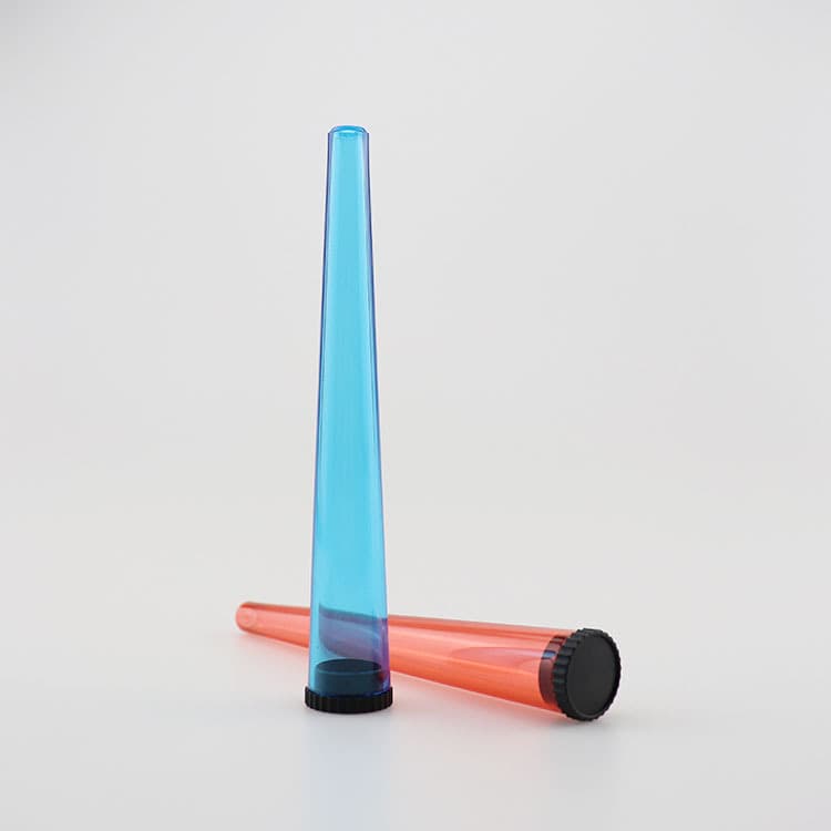 Cross-border Hot Sale 85mm Plastic Conical Rolling Paper Tubes, Horn Tubes, Moisture-proof Storage Tubes for Rolling Papers