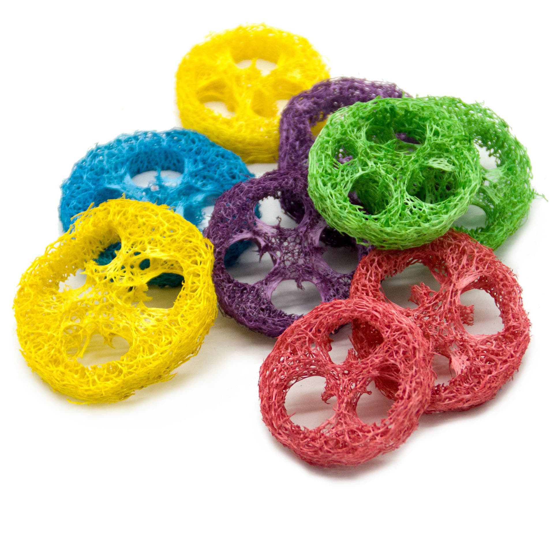 Colored loofah slices parrot toys bird toy accessories birdcage accessories loofah slices bird toy