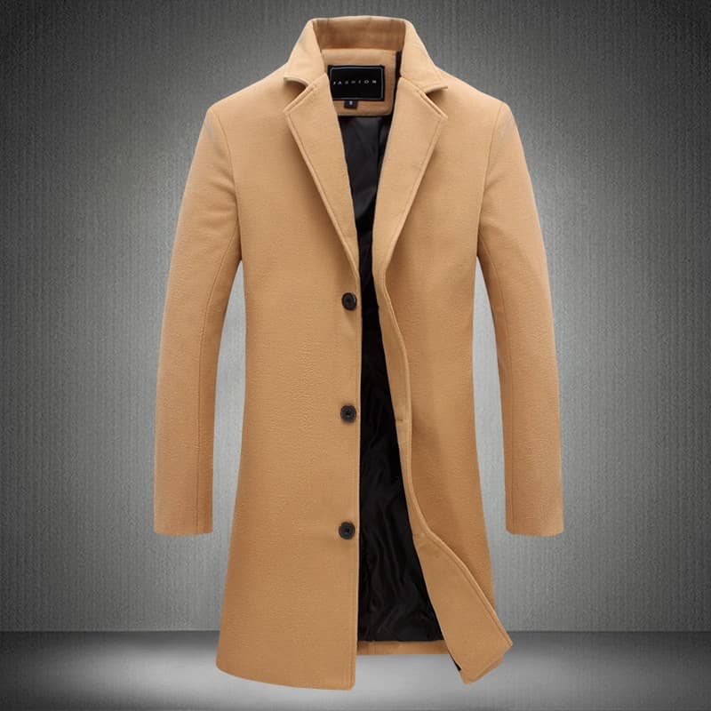 2025 factory autumn and winter clothing men's woolen coats men's fitted mid-length windbreakers men's woolen coats for large quantities
