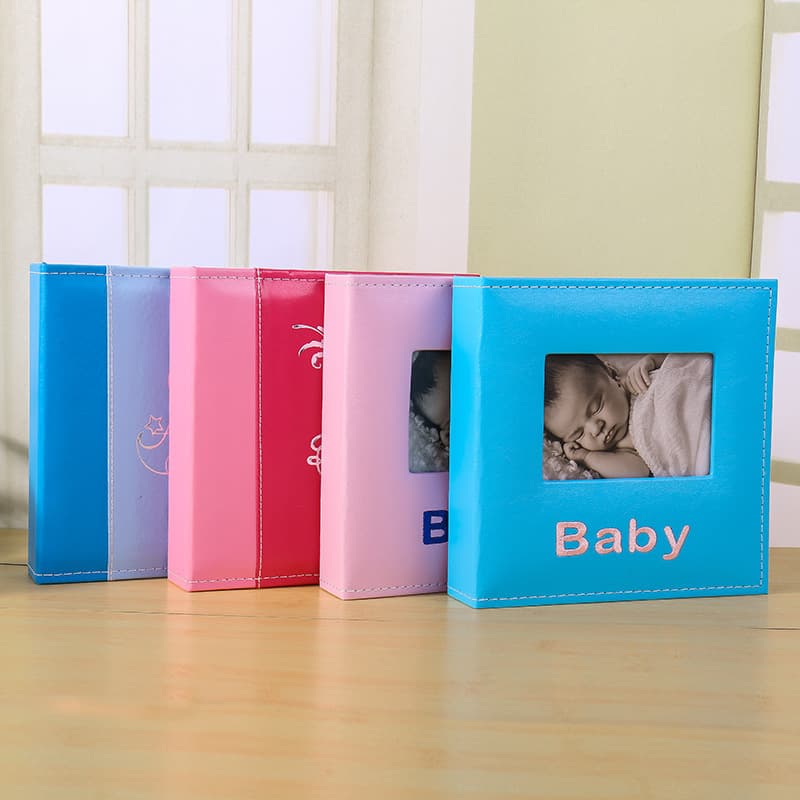 Factory Wholesale Export Insert-style 6-inch Photo Album with Leather Embossed Cover, Mini Children's Growth Memory Book
