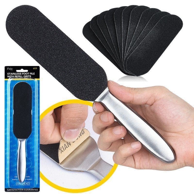 Stainless Steel Double-Sided Foot File Pedicure Tool for Dead Skin Removal Foot Scrubbing Brush Foot Care Foot Care Device