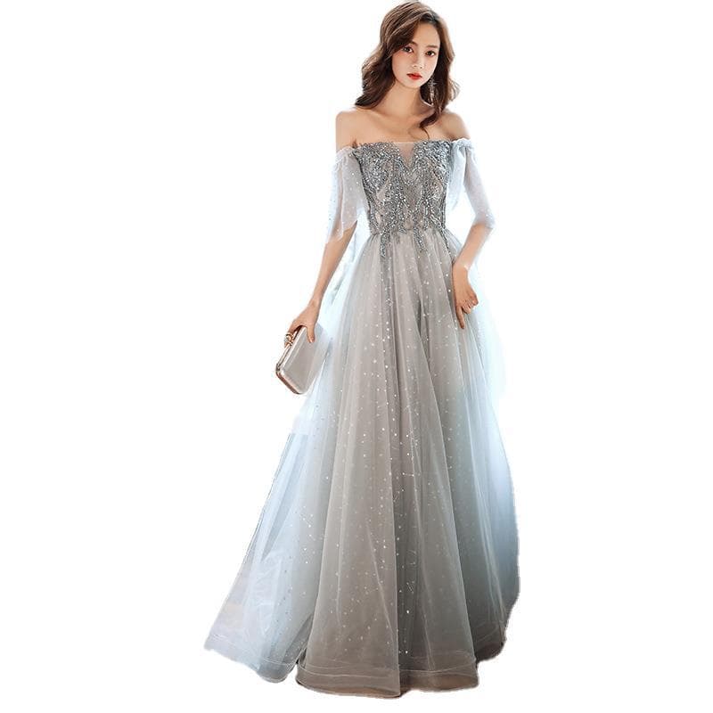 One-Shoulder Evening Gown 2026 New Style Elegant Long Bridesmaid Dress Host Banquet Dress A-Line Dress