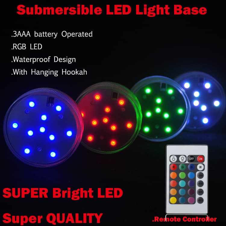 Shenzhen LED Submersible Light, Waterproof Aquarium LED Colorful Diving Knob Light with External Infrared Remote Control