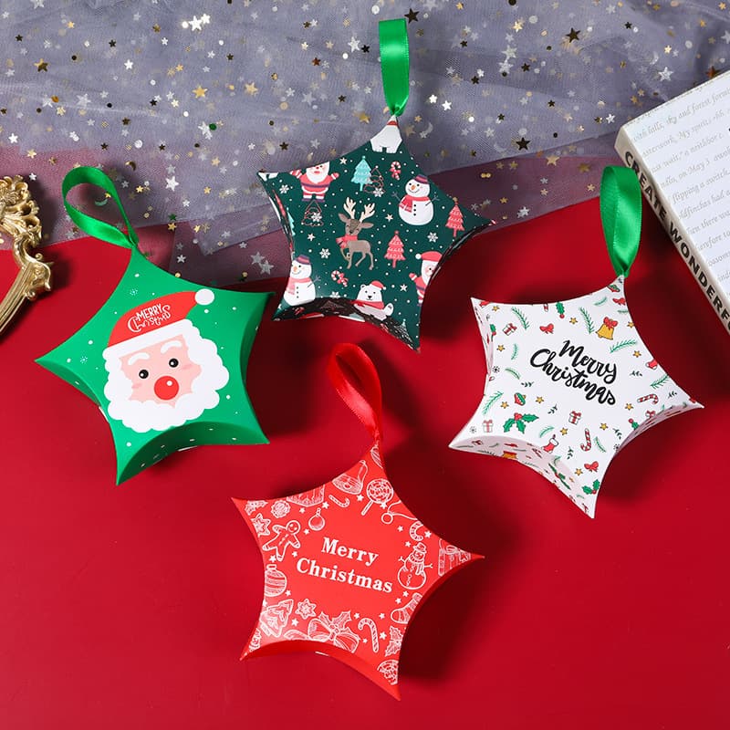 Korean creative new Christmas candy packaging box Christmas gift box star candy gift lucky box