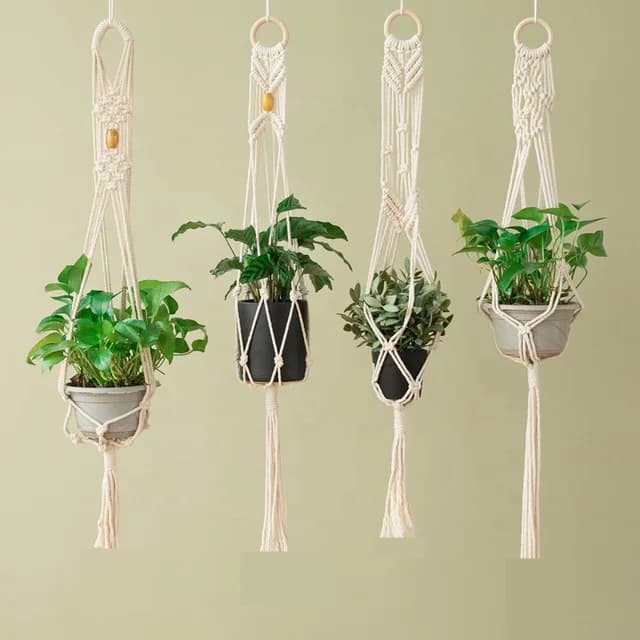 Hanging Flower Pot Net Bag Handwoven Plant Hanger Plant Basket Net Bag Home Gardening