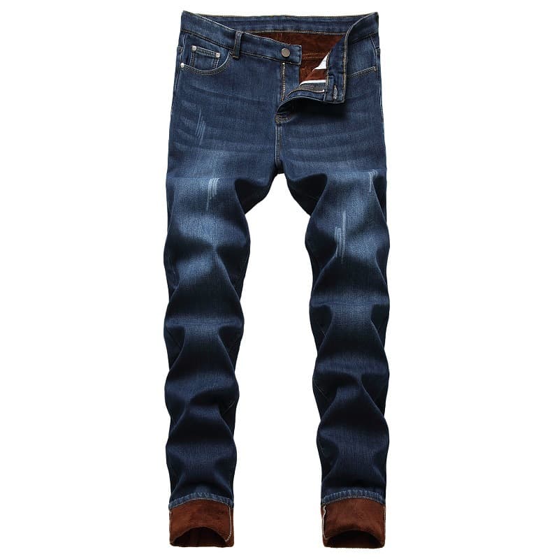 Cross-border supply 2020 autumn/winter fleece-lined men's jeans, stretch European/American youth fashionable trousers, foreign trade Amazon.
