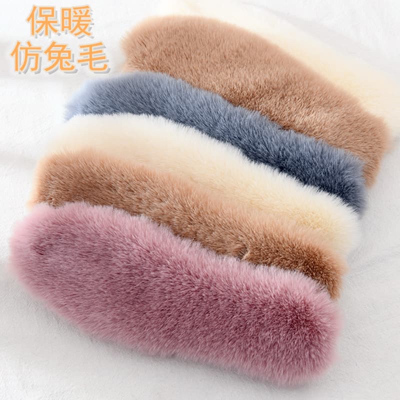Children's warm insoles imitation rabbit fur insoles winter cotton sweat-absorbent wool insoles 15-22cm long children's insoles winter