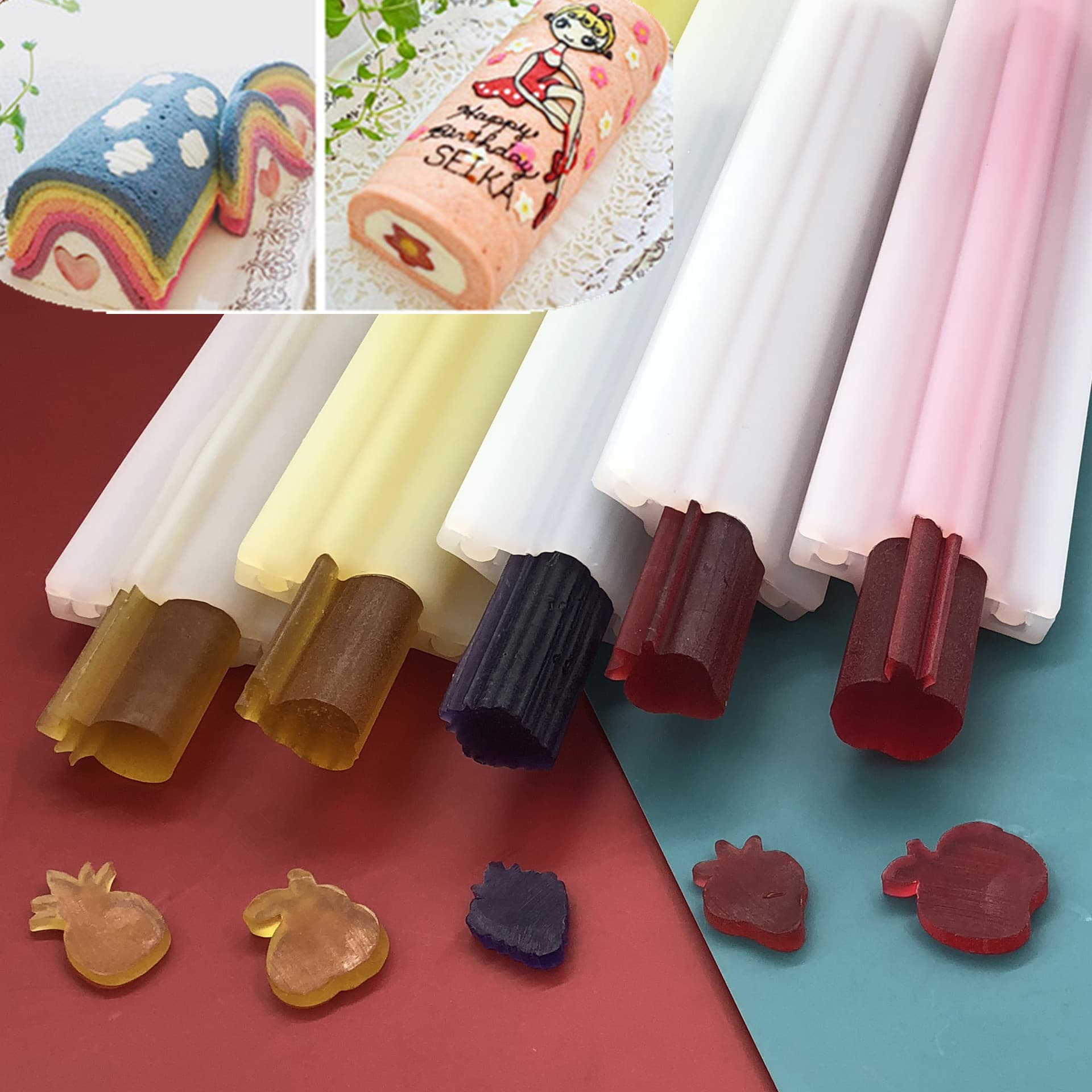 Silicone Fruit Mousse Tube Mold Pineapple Apple Pear Strawberry Grape Soap Sandwich Cake Tool Factory In Stock