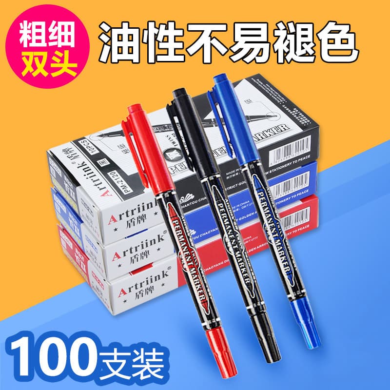 Durable Double-Head Art Markers Oil-Based Waterproof Black Line Pens That Don't Fade Professional Drawing Sketch Pens Set of 10