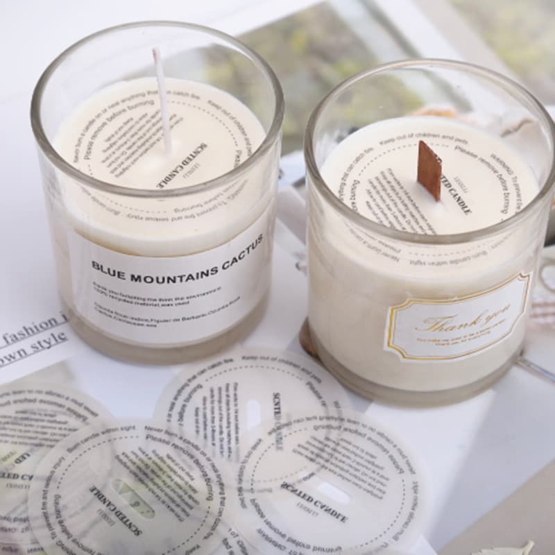 DIY Handmade Scented Candle Labels Cup Stickers Semi-transparent Candle Round Parchment Dust-proof Stickers