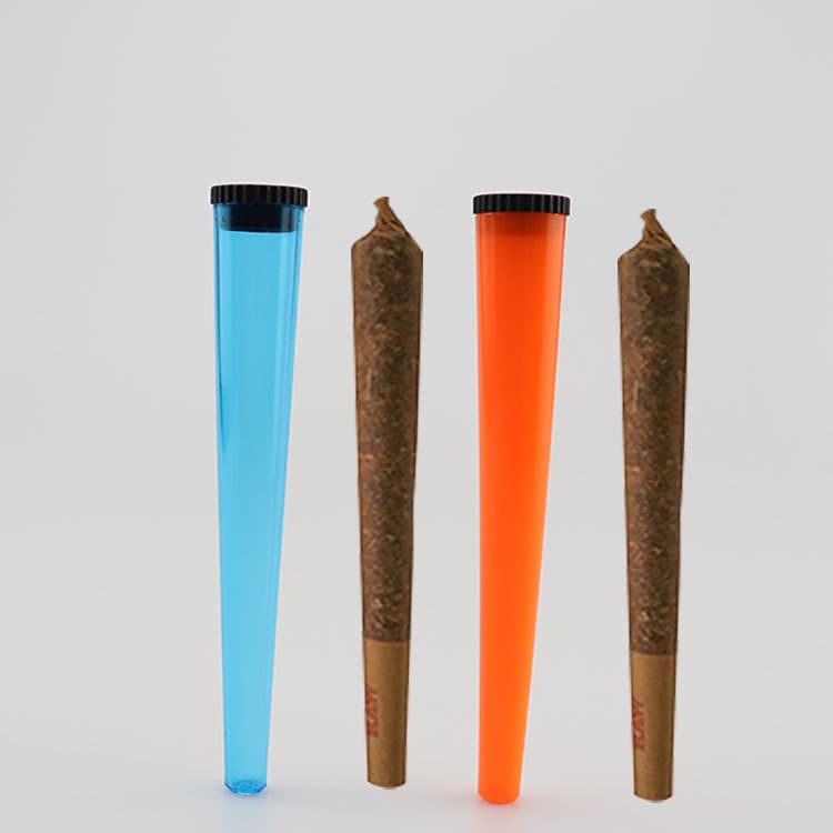Factory direct 98mm PS standard cap plastic conical tubes, conical cigarette packaging tubes, transparent moisture-proof tubes