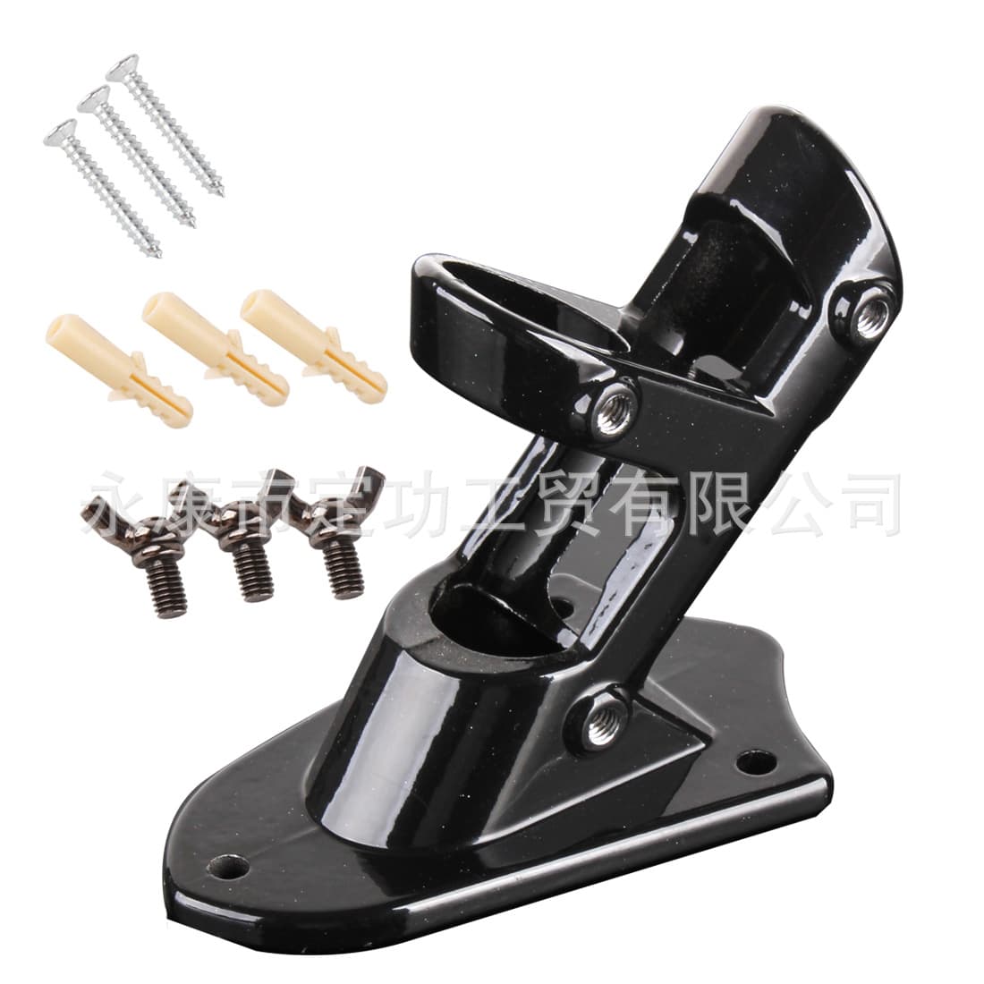 Manufacturer Flagpole Stand Aluminum Flagpole Base 2 Installation Holes 3 Screw Fixing Holes Flagpole Base Anti-Rust Wall Flag Base