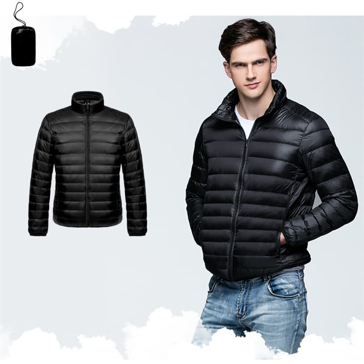 2025 New Lightweight Down Jacket Men Men's Stand Collar Short Style White Duck Down Jacket Warm Coat Wholesale