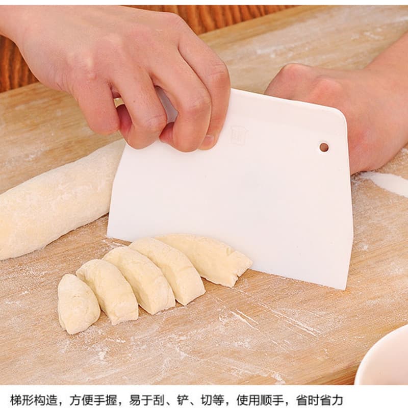 Hard Plastic PP Scraper Baking Tools Cake Cream Scraper Slice Knife White Tofu Cutter Knife