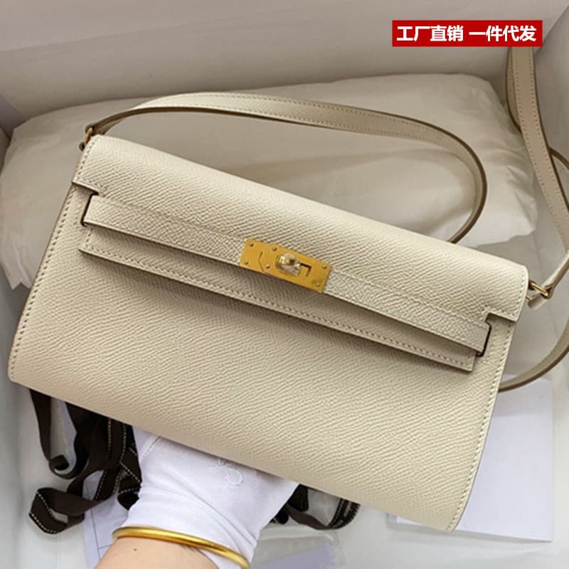 Mini Crossbody Shoulder Bag Kelly Wallet Street Style Fashion Leather Handbag Palm Pattern Lock Buckle Genuine Leather Square Bag