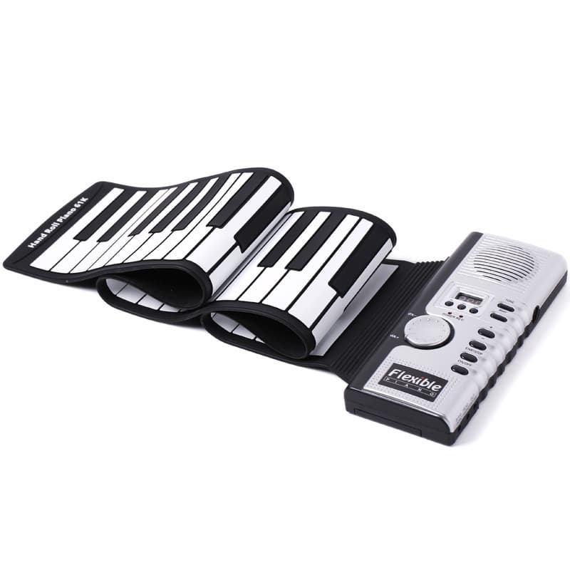 61-Key Hand-Rolled Piano with Speaker for Children's Education, Silicone Digital Keyboard for Beginners, Adult Drop Shipping, Cross-Border Portable