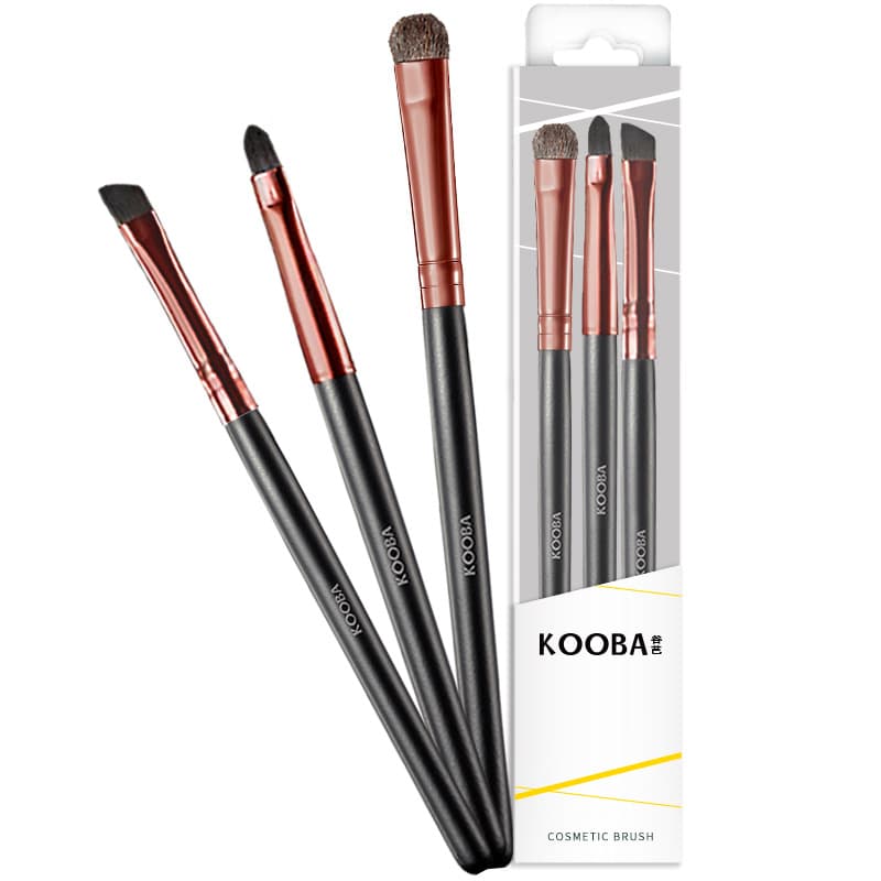 (KOOBA) Retractable Lip Brush, Portable Lip Gloss Brush, Eyeshadow Brush, Eye and Lip Makeup Brush 3-Piece Set