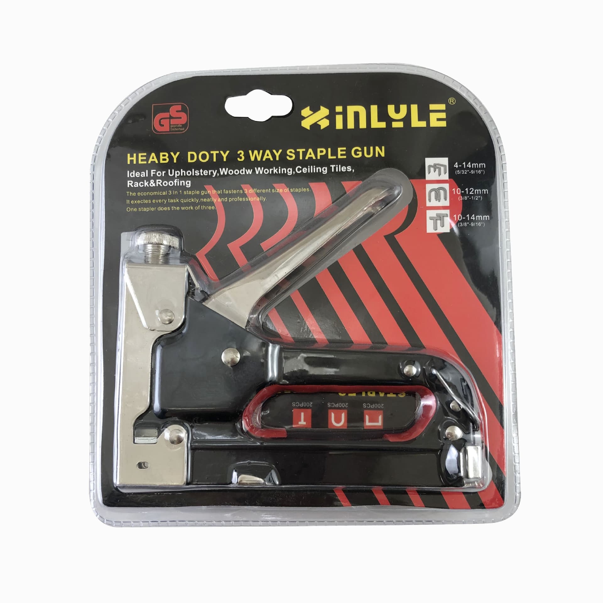 Three-in-one staple gun nail gun nailer manual nail gun straight U-shaped gun staple cable tray woodworking with 600 nails