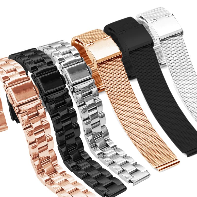 Stainless Steel Milanese Mesh Band for Xiaomi Mi Band 5, Smart Watch Metal Three-Bead Solid Strap