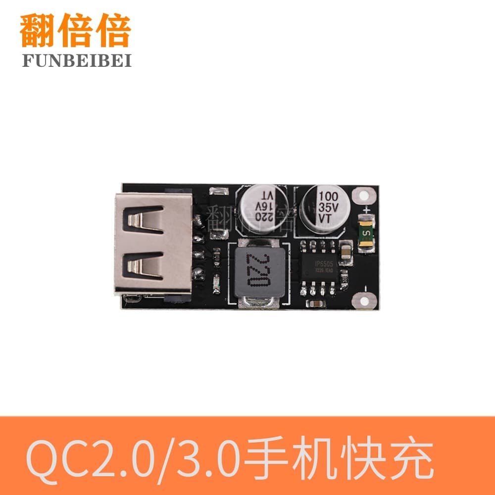 USB DC Buck Module Phone Charging Board, 12V/24V to QC3.0 Fast Charge 5V for Car, Apple, Huawei FCP