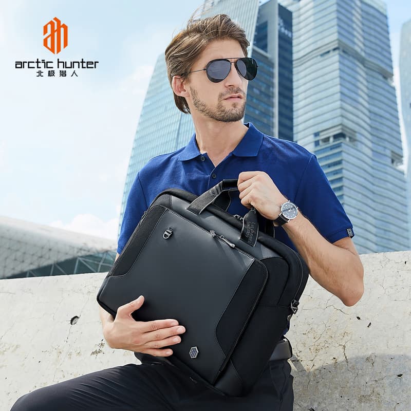 Men's briefcase computer handbag shoulder crossbody bag large conference computer bag business travel waterproof business commuting