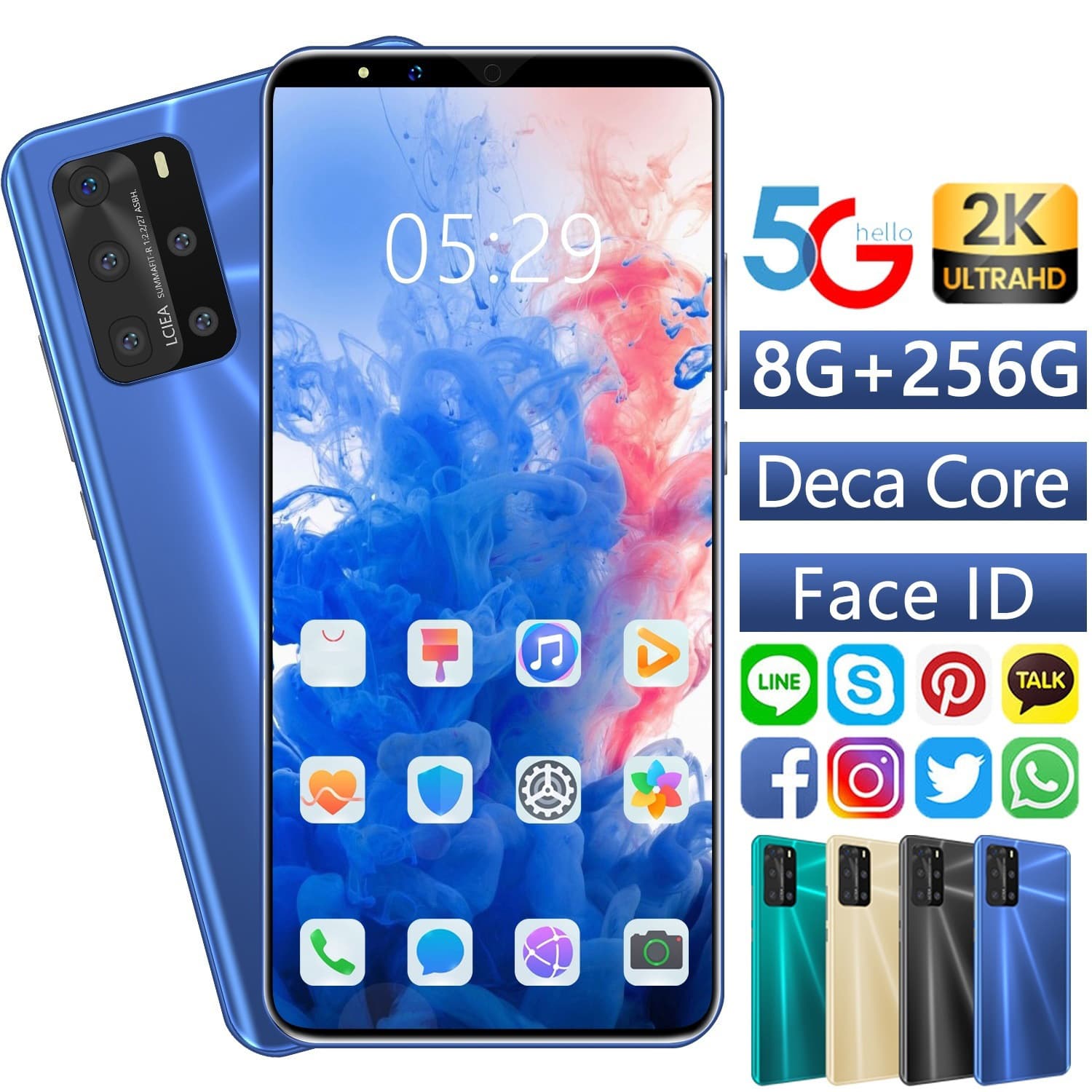 New P40p cross-border WISH LAZADA e-commerce large-screen smartphone foreign trade factory ready-made mobile phone