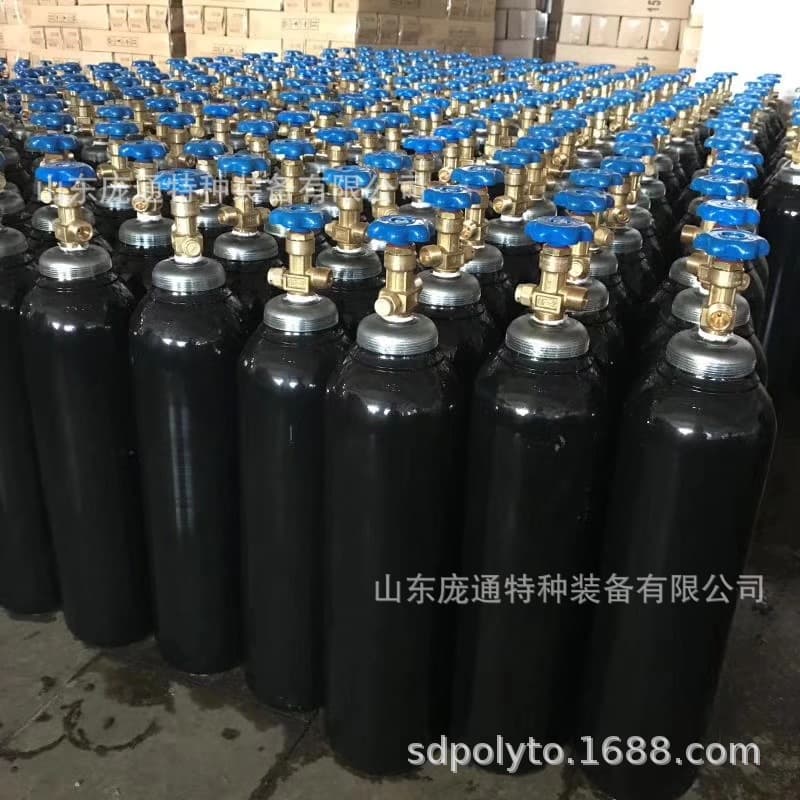 Laboratory industrial use QF-2 valve nitrogen cylinder 10L steel seamless gas cylinder customizable helium cylinder