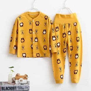 Girls Autumn Children's Underwear Set 0-1-2-3-4 Years High Waist Long Sleeve Homewear Baby Clothes