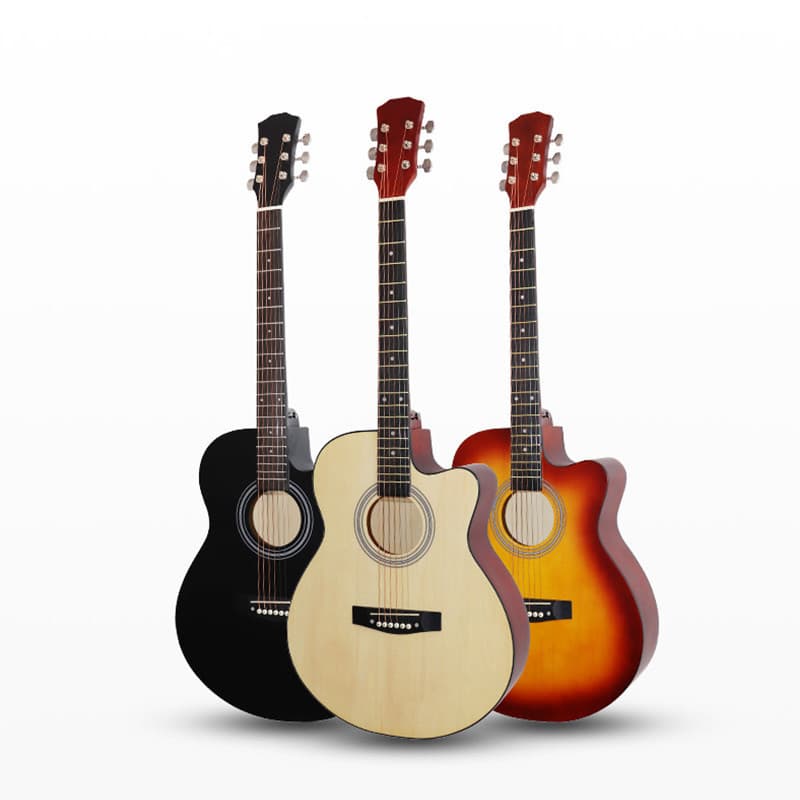 Folk Guitar Large Stock Unbranded Wholesale 40-inch Wood Guitar Full Basswood Export Wholesale Guitar