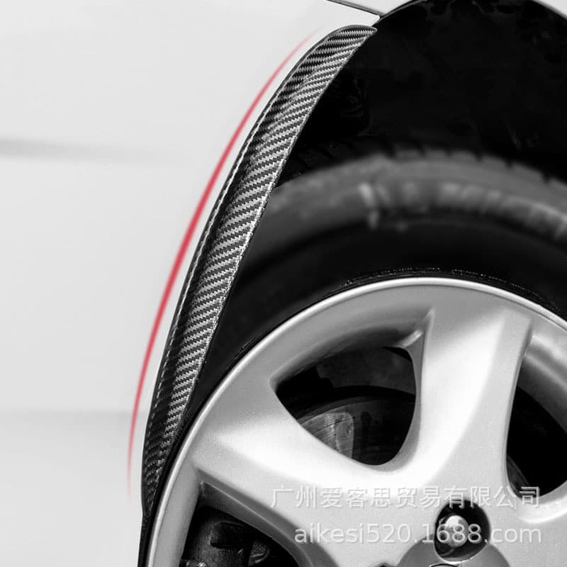 Universal Car 3D Widened Fender Flares Anti-Scratch Protective Strips Soft Rubber Decorative Carbon Fiber Pattern Modification Body Protective Decals Rubber