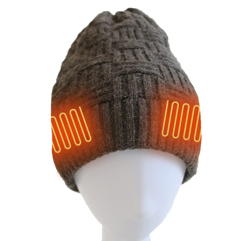 Knitted Warm Cap, Electric Heating Cap for Outdoor Cold Weather and Skiing, Carbon Fiber Heating Cap