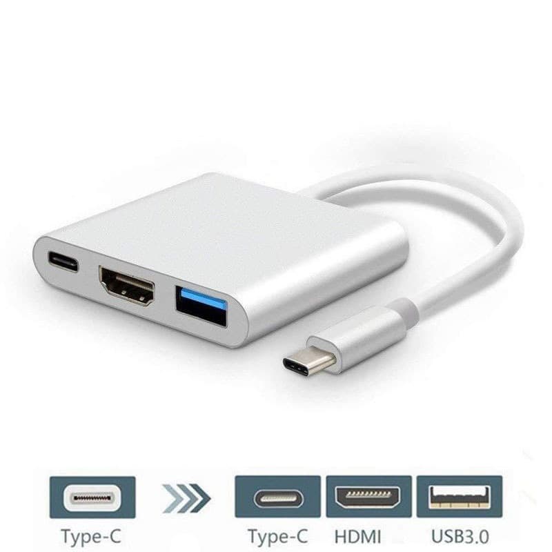 Three-in-One Type-C to HDMI USB Adapter Converter Digital Computer USB Hub