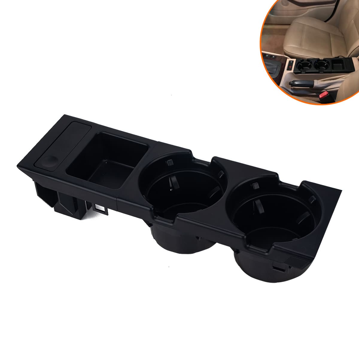 Car Cup Holder Storage Box Set for BMW 3 Series E46 Beverage Cup Holder 51168217953