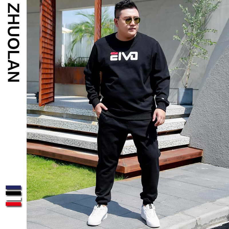 EIVD Autumn Winter Fashion Simple Suit Men's Plus Size Loose Sportswear Student Fashion Oversized